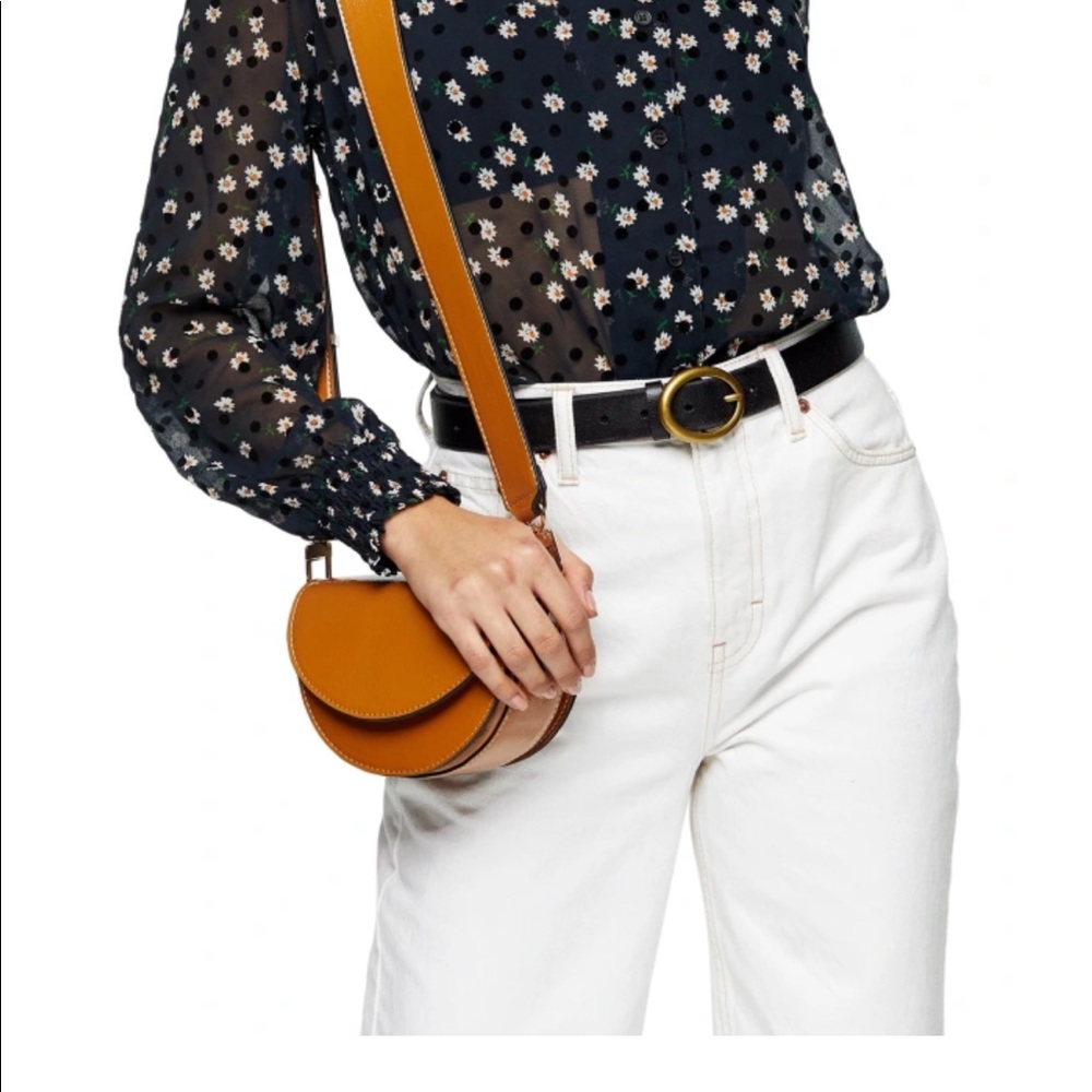 TopShop polka dot floral button up